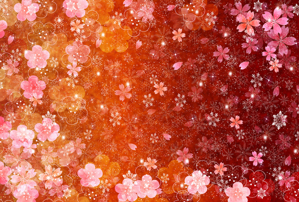 Új év cseresznye kártya háttér - Vektor, kép