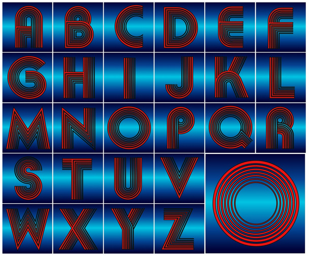 Números do alfabeto ABC letras projeto conjunto - Vetor, Imagem