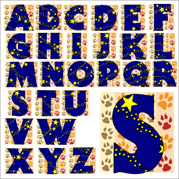 ABC Alphabet numbers lettering design set - Vector, Image