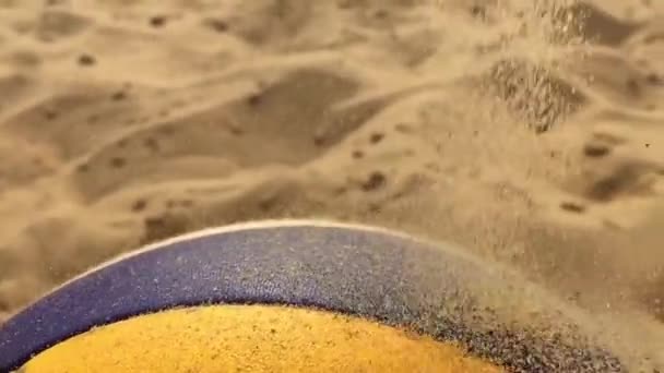Volleyball ball and sand. - Footage, Video