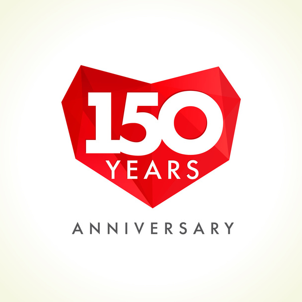 150 anniversary heart logo. - Vector, Image