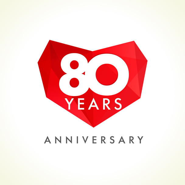 80 výročí srdce logo. - Vektor, obrázek