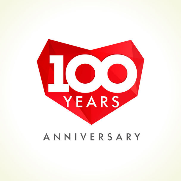 100 Jahre Herz-Logo. - Vektor, Bild