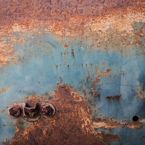 rusty metal plate panel corroded texture background - Photo, Image