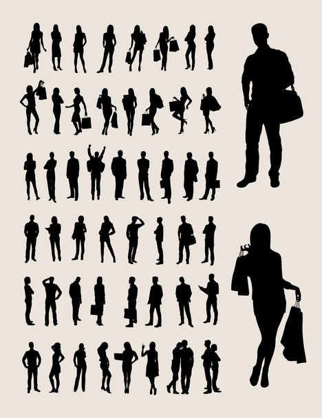 Mensen silhouetten - Vector, afbeelding