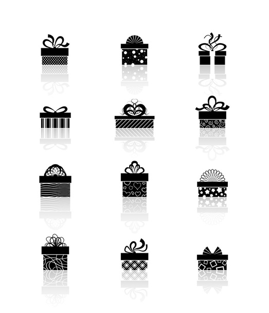 gift box icons - Διάνυσμα, εικόνα