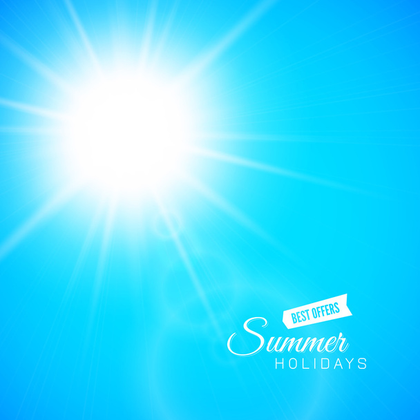 summer sun with lens flare - Vector, Image