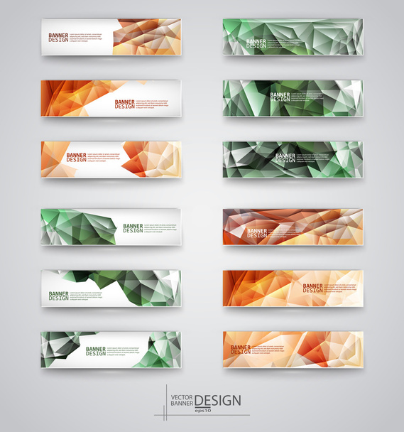 Set de Banners con Mosaico Poligonal Multicolor
 - Vector, Imagen
