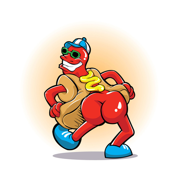 Dessin animé Sexy hot dog cul
 - Vecteur, image