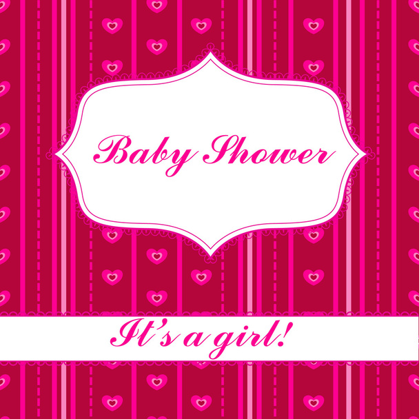 Background with banner baby shower girl - Vector, afbeelding