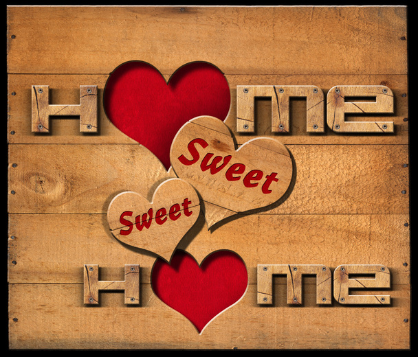 Home Sweet Home - drewniane ściany - Zdjęcie, obraz