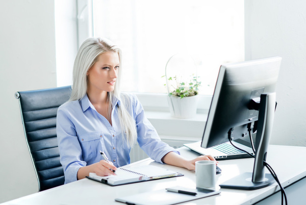 confident businesswoman working in office - Photo, image