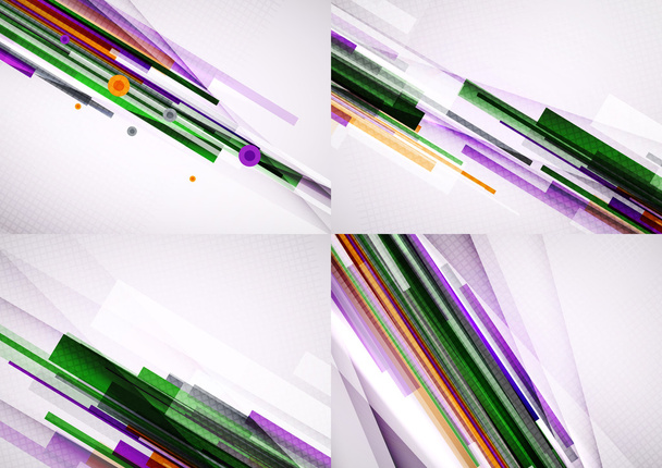 Conjunto de líneas rectas de diseño fondos abstractos
 - Vector, Imagen