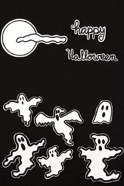 decoraciones de halloween fantasmas, luna, nube y letras
 - Foto, imagen