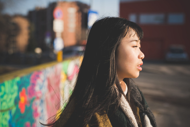 young beautiful asian hipster woman - 写真・画像