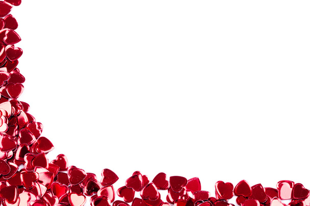 Confetti hearts on white background - Foto, imagen