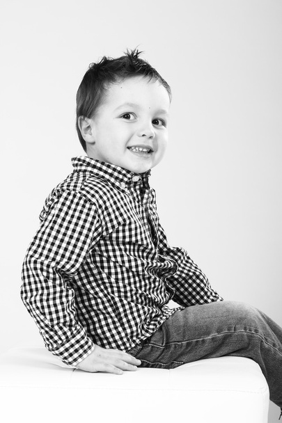 Child. funny little boy. 3 years old. Portrait of happy joyful beautiful little boy - Photo, Image