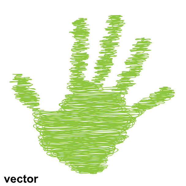 Conceptual sketch child hand print - Vector, Image