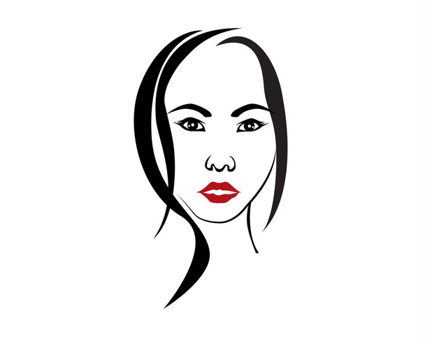 mulher rosto elemento vetorial desenho para design
 - Vetor, Imagem