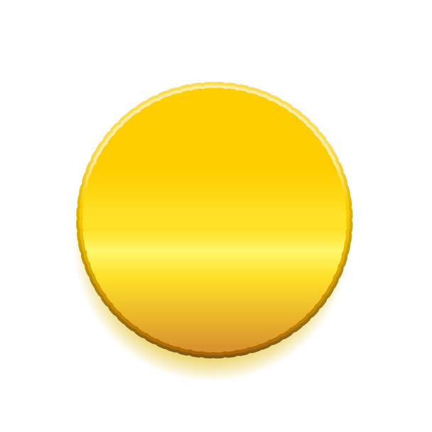 Золотий круглий значок монети емблеми вектор
 - Вектор, зображення