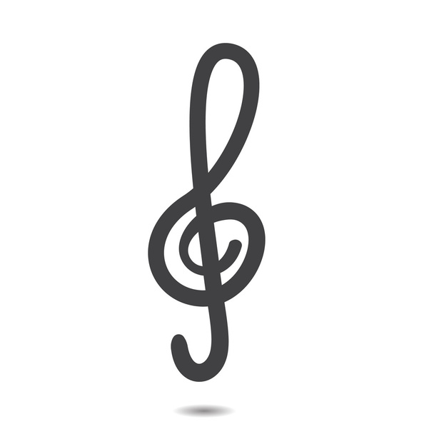 ヴァイオリンの鍵に署名ベクトル音楽シンボル ブラック - ベクター画像
