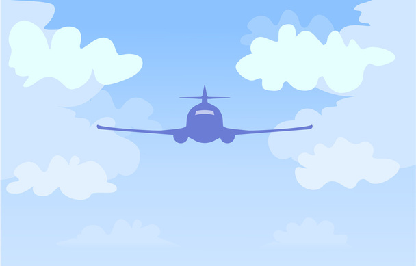 Самолет на векторной иллюстрации неба
 - Вектор,изображение
