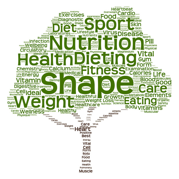 health or diet green text word cloud - Photo, Image