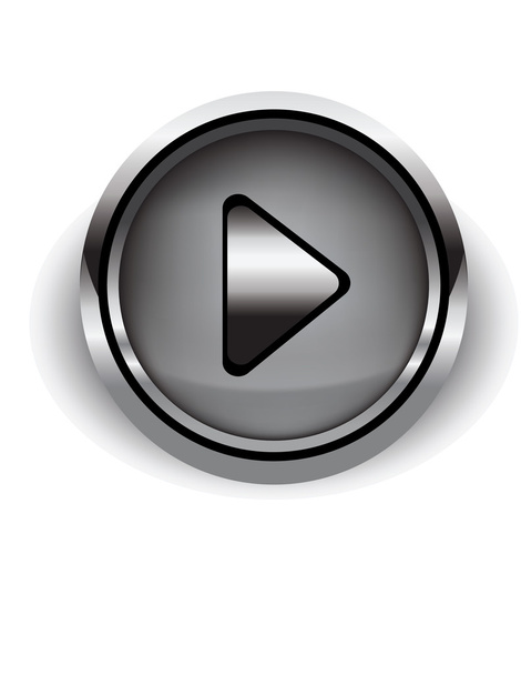 Проста закруглена кнопка відтворення кола для мультимедіа, запуск відео, м
 - Вектор, зображення