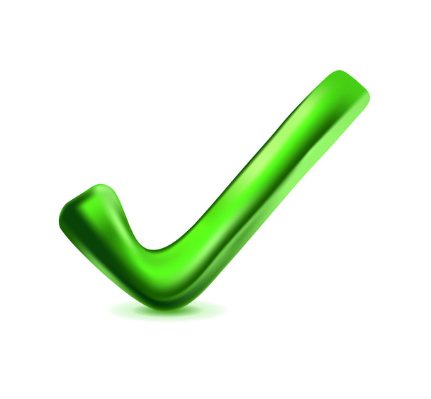 check mark with bevel effect green vector - Vector, Image