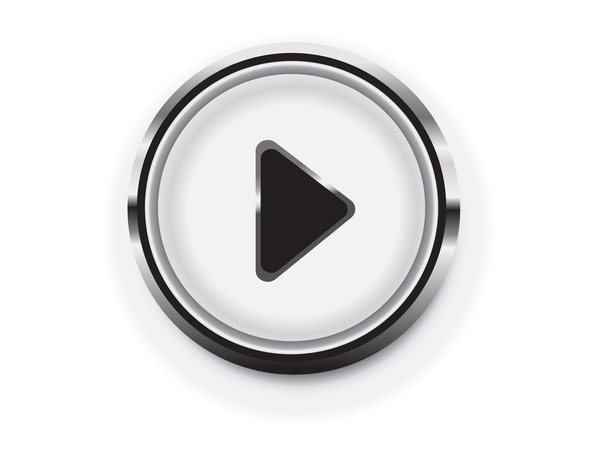 Проста закруглена кнопка відтворення кола для мультимедіа, запуск відео, м
 - Вектор, зображення