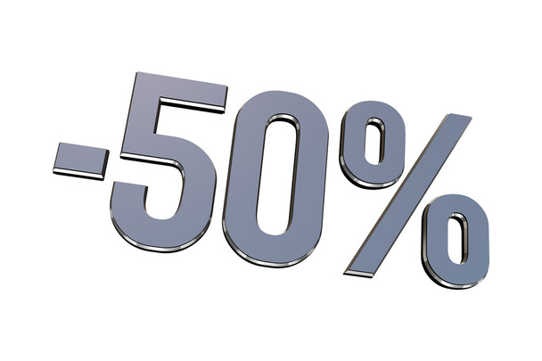 porcentaje como símbolo de las compras con descuentos de hasta 50 - Foto, afbeelding