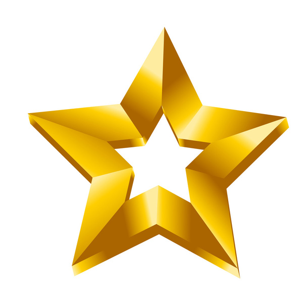 3D Sterne Vektor Illustration Symbol golden - Vektor, Bild