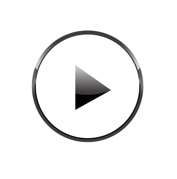 Simples círculo arredondado botão de reprodução para multimídia, iniciar vídeo, m
 - Vetor, Imagem