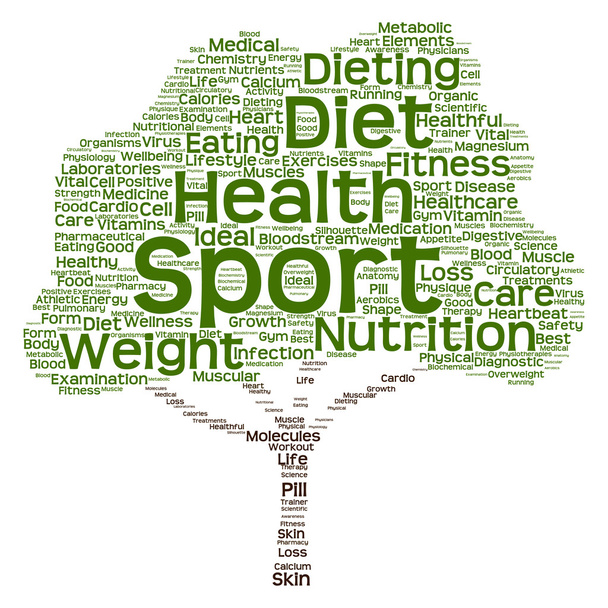 δίαιτα με πράσινο κείμενο λέξη σύννεφο - Φωτογραφία, εικόνα