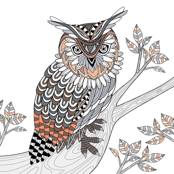 wise owl - Wektor, obraz