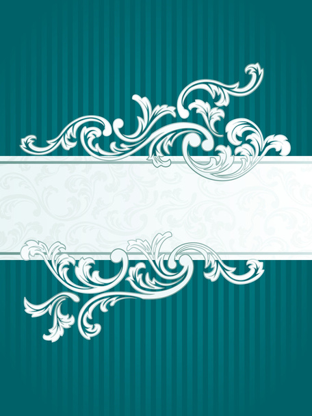 Vertical French retro banner in green - Vector, Image