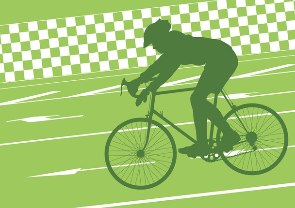Sport vélo de route cycliste silhouette de vélo dans la route de ville urbaine
 - Vecteur, image