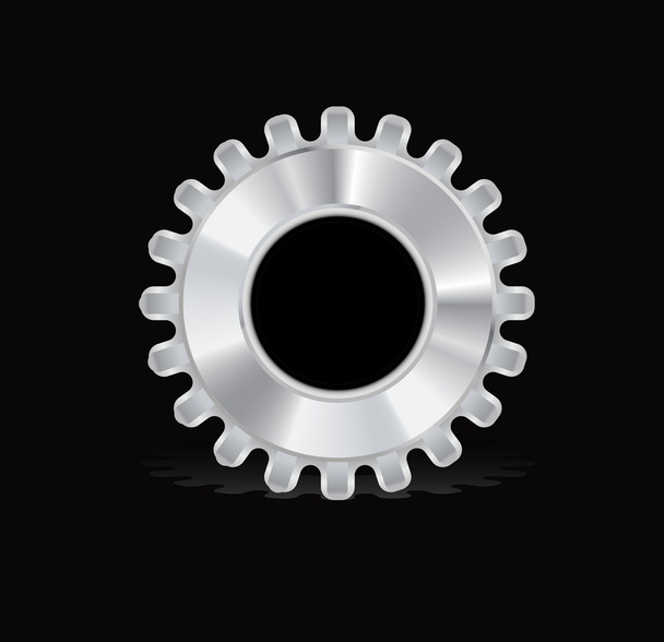 metal gear icon on  black vector - Vector, Image