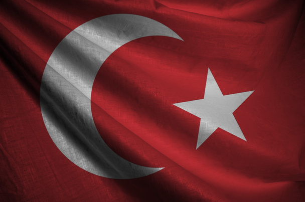 mává barevné turecká vlajka - Fotografie, Obrázek