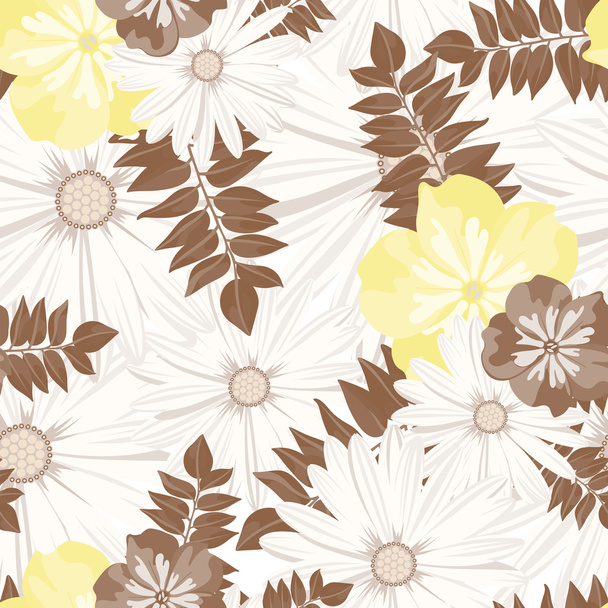 Beautiful vintage floral pattern. Seamless pattern. Flowers. Bright buds, leaves, flowers. Flowers for greeting cards, posters, flyers. Flower shop. Seamless vintage tropical flower pattern vector. - ベクター画像