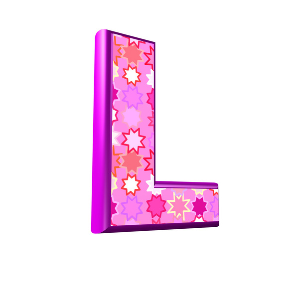 3D-roze brief geïsoleerd op een witte achtergrond - l - Foto, afbeelding