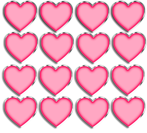 Ροζ & χρώμιο καρδιά σχήματα - Φωτογραφία, εικόνα