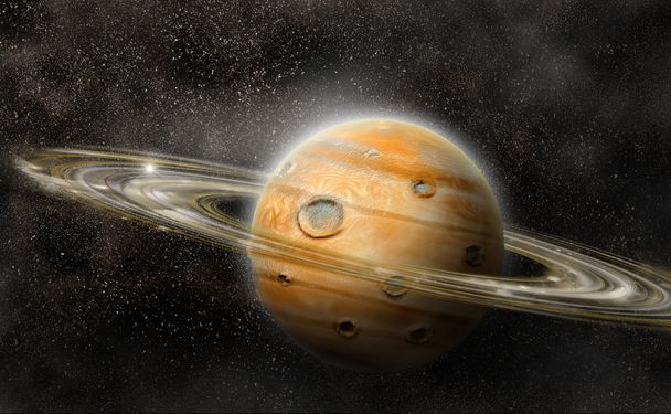 planeta con sistema de anillos
 - Foto, imagen