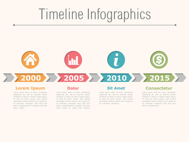 idővonal-infografika - Vektor, kép