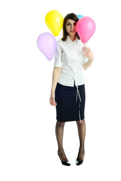 Woman with birthday balloons - Photo, image