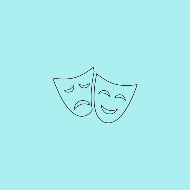 Theater icon with happy and sad masks - Vektör, Görsel