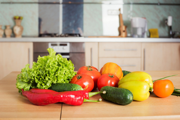 natural organic healthy food on a kitchen - Zdjęcie, obraz