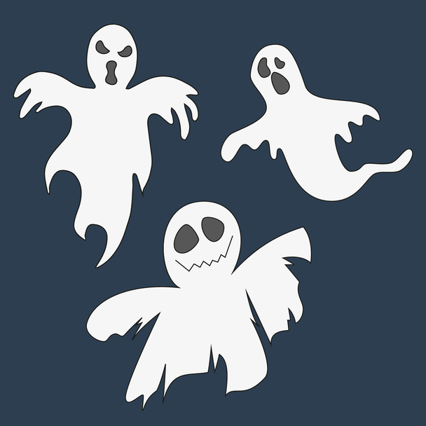 Ghosts. Set of icons for Halloween. - Vektor, Bild
