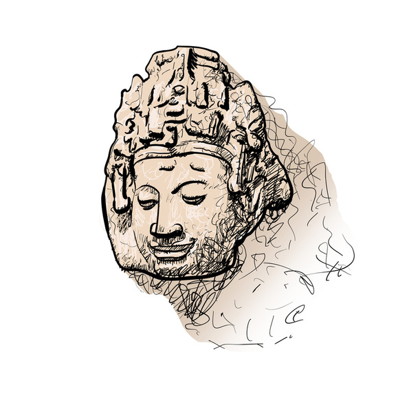 Kresba hlavy Bódhisattva - Vektor, obrázek