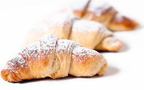 delicious croissants against a white background - Photo, Image